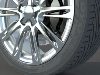 Wheel rim tire 22 3D model