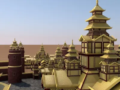 Myanmar Golden Palace 3D model