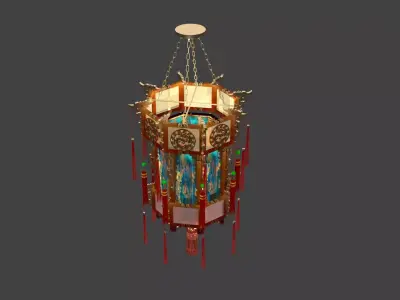 Chinese palace lantern  Low-poly 3D model
