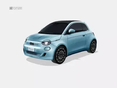 Fiat 500 Cabrio la Prima 2020 Low-poly 3D model
