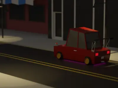 Low Poly JDM Car Low-poly 3D model