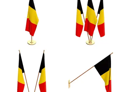 Belgium Flag Pack 3D model