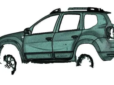 3D Scanned Right Side Dacia Duster 2015 Scale 1 to 1 3D model  3D model