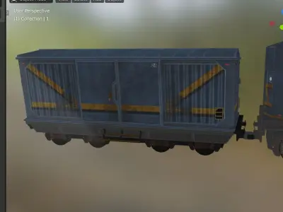 train head and box Low-poly 3D model
