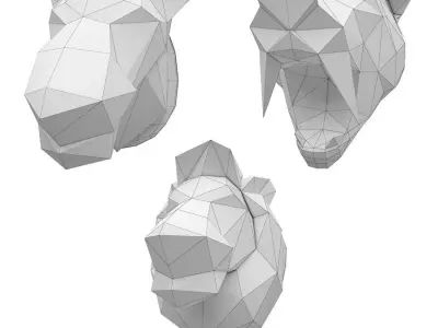 Sculpture  Wild Animals Marokka 3D model