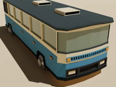 OLD NOSTALGIC BUS MODEL 3D model