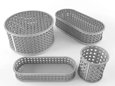 Rattan storage containers 3D model