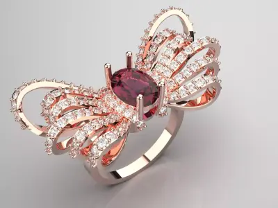 A Butterfly of Diamonds and Ruby jr00006 3D print model