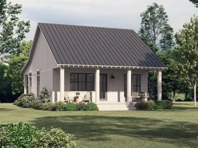 Modern Two Bedroom House Complete 3D Model  Drawings Renderings 3D model