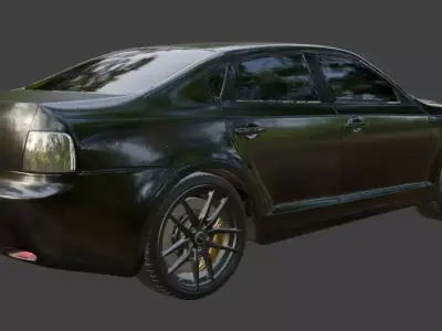 black car animation 3D model