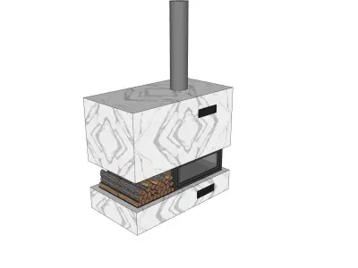 modern fireplace 3D model