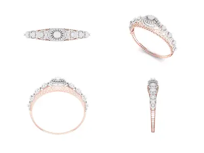Rose Gold Diamond Woman Bracelet 3D Print Model 3D print model shop