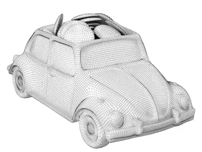 Ceramic Vase VW Beetle 3D model