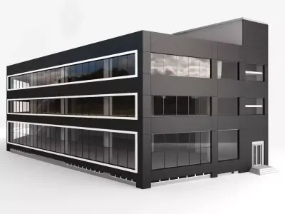 office building Low-poly 3D model 7