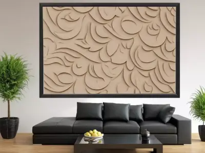 decor set wall panel wall relief mural CNC 61 3D model