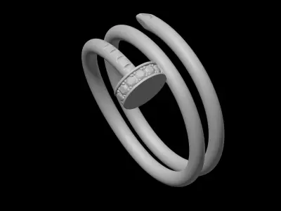 CLOU - RING - DOUBLE - DIAMONDS 3D print model