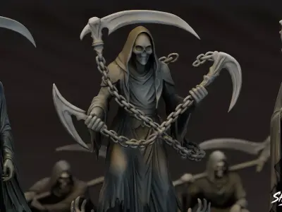 Death Reaper Statue Pack Low-poly 3D model