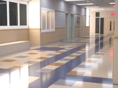 School Corridor - UE4 3D model