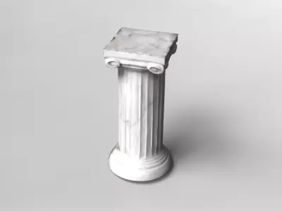 Marble Ionic Pedestal Column 3D model