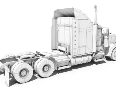 American truck Style Lowpoly Low-poly 3D model