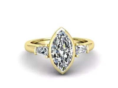 Engagement ring Maya marquise 3D print model