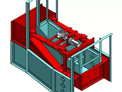 3D model machine with metal frame 3D print model