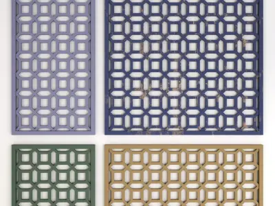 Arabic Islamic pattern wood decorative plaster 3D model 3