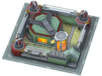 isometrical Automatic Prison Room Low-poly 3D model