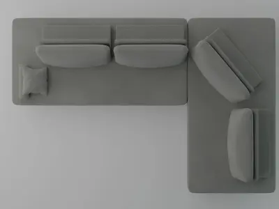 Modern corner couch 3D model