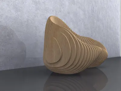 Parametric Wavy Wooden Furniture 01 - CNC files for cutting 3D model