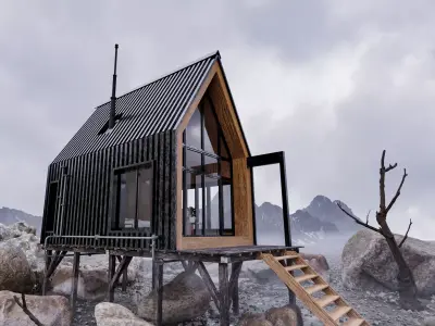 Modern Cabin V2 Low-poly 3D model