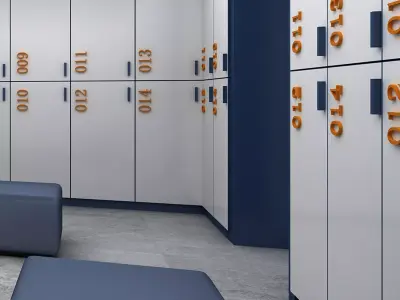Modern Gym Locker Room 3D model