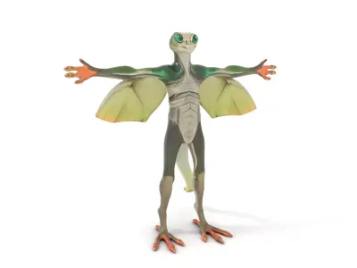 Flying Reptile Creature Model Pack with Dynamic Wings Low-poly 3D model
