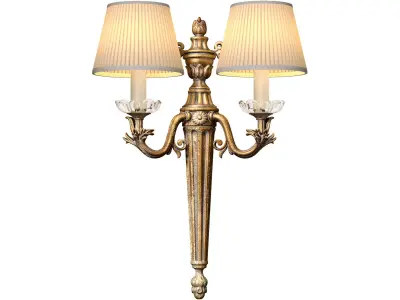 Bronze Antique Wall lamp Sconce Light in American Classic Style 3D model