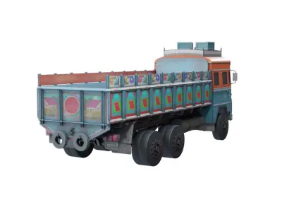 transport truck Low-poly 3D model