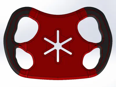 Racing Steering Wheel with Adjustable 6-Bolt Flange 3D print model