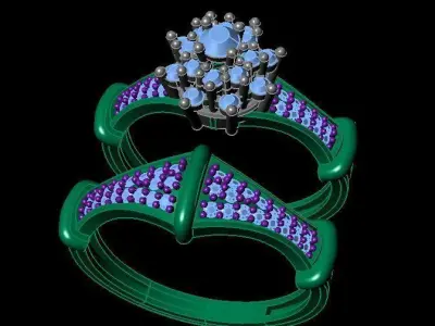 Fashion Twin Ring 3D print model