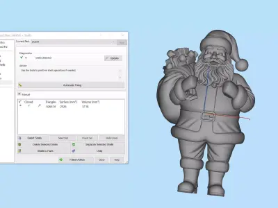 High-Poly Santa Claus 3D Print Model  ZBrush Sculpted  Scalable 3D print model