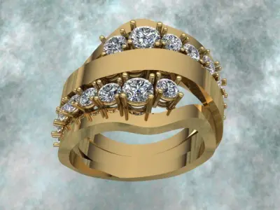 Luxury Wedding Diamond Ring 3D print model purchase