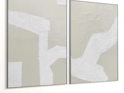 Plaster Two Photo Frame 347 Low-poly 3D model