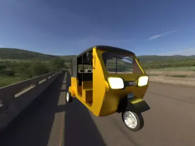 A low-poly tricycle tuk tuk for sims Low-poly 3D model
