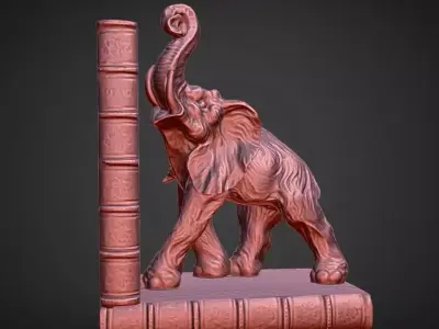 elephane book ends 2 decoration 3D print model