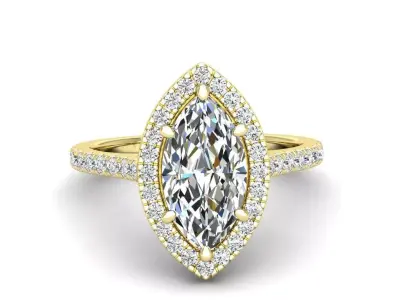 Engagement ring Mia marquise 3D print model