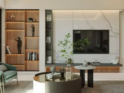 Luxury Modern Living room 01 3D model