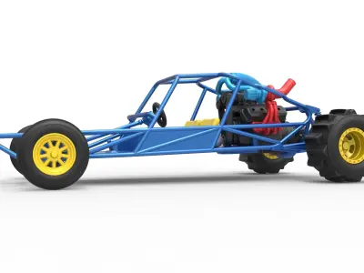 Sand drag Rail buggy Scale 1 to 25 3D print model