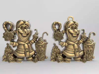 christmas olaf tree decor   3D print model