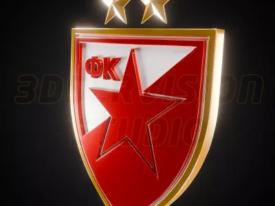 FC Red Star Belgrade logo - Cinematic - 3D print 3D model