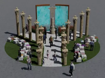 Memorial design on a street  Free 3D model