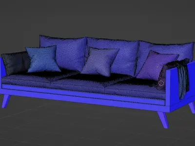 High Poly Couch Archviz Model 3D model