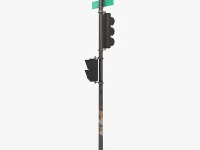 Traffic Light PBR Textures Low-poly 3D model